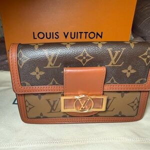 Louis Vuitton Brown and Tan Monogram Wristlet